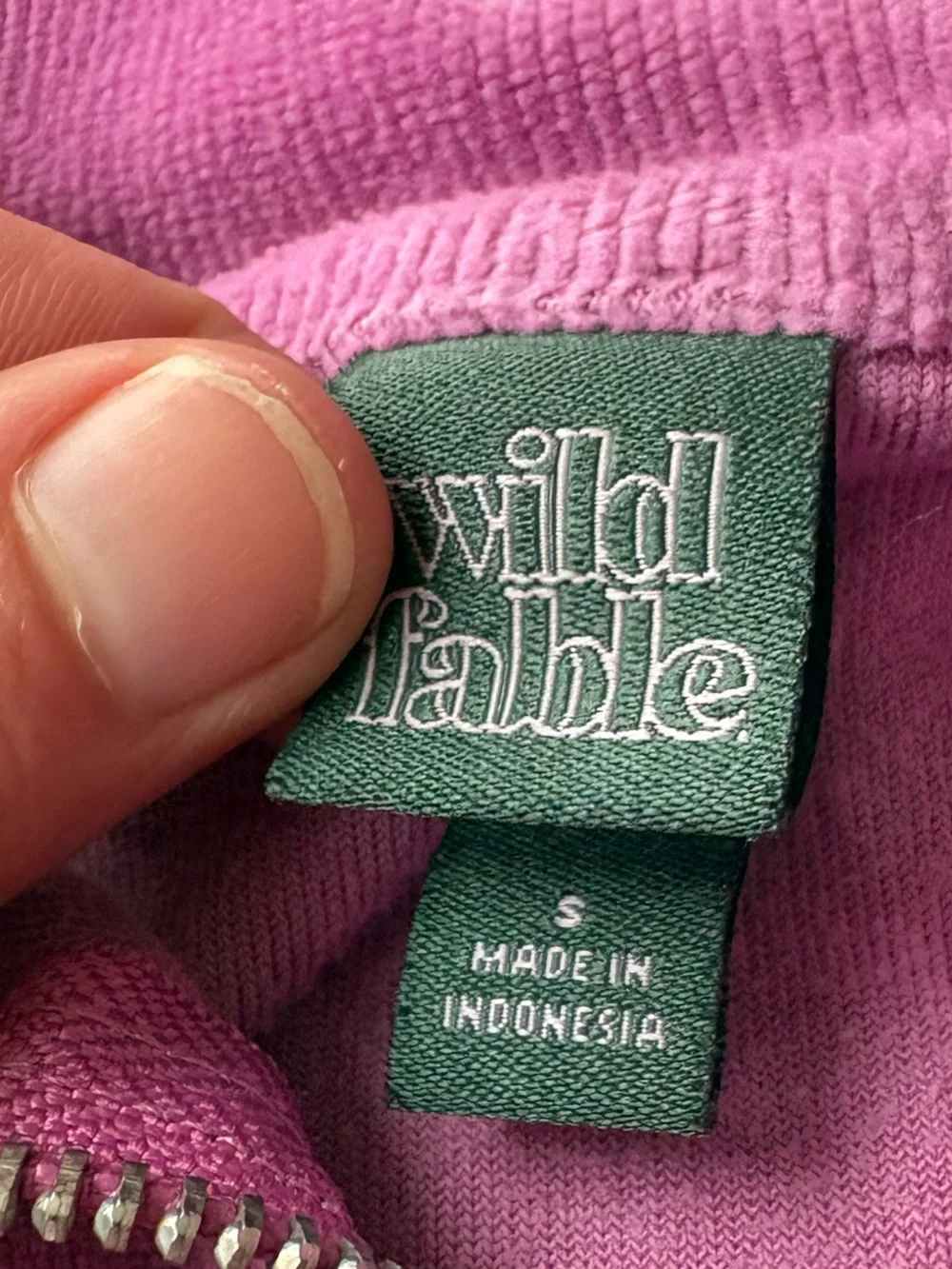 Wild Fable Purple Velour Quarter 1/4 Zip Pullover Sweatshirt Size Small S - Picture 7 of 11